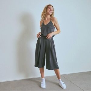 Lunya washable silk wide leg crop pant cami pajama set